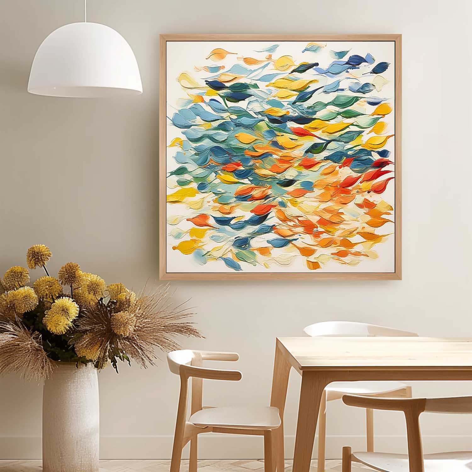 Color Scraper Abstract Goldfish Acrylic Painting Canvas Great Quality Hand Painted Abstract Wall Art Home Decor