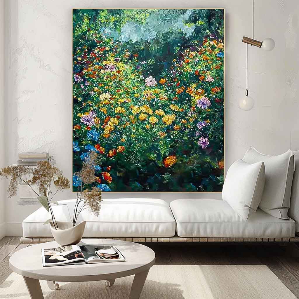 Rich Variety Of Floral Abstract Acrylic Painting On Canvas Contemporary Cute Flower Wall Art Forest Artwork On Sale