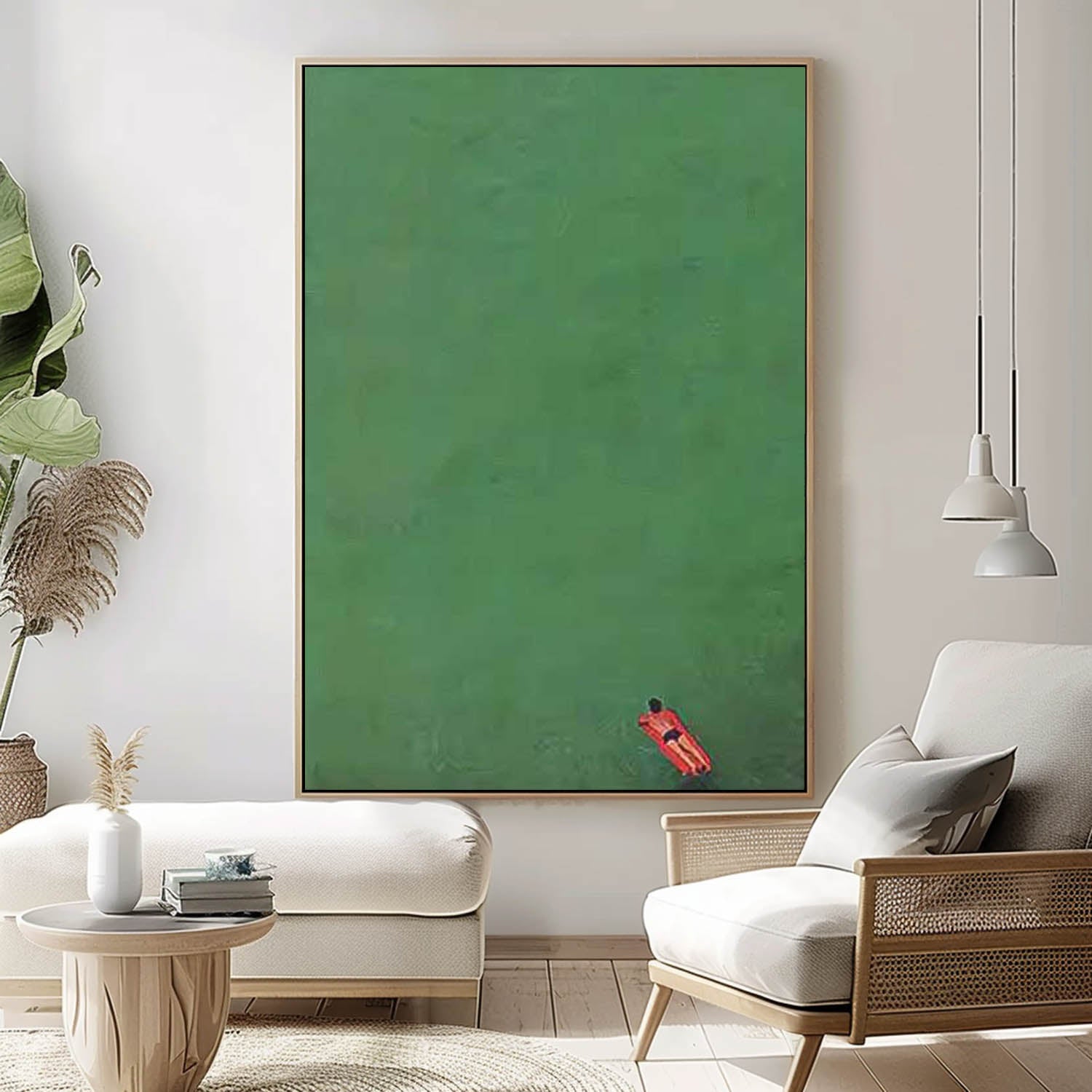 Green Minimalist Canvas Oil Painting Large Abstract Acrylic Painting Original Living Room Wall Art Decor