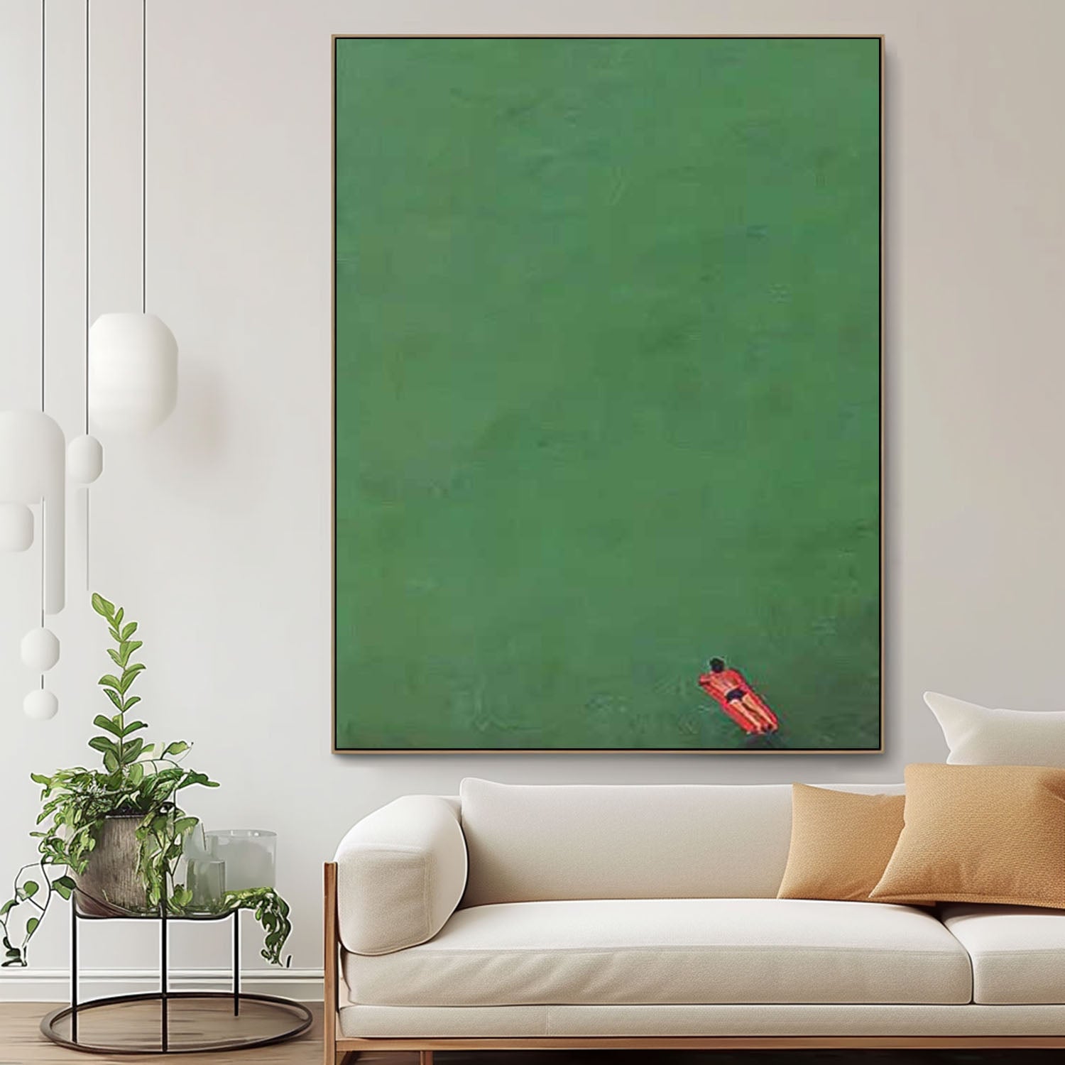 Green Minimalist Canvas Oil Painting Large Abstract Acrylic Painting Original Living Room Wall Art Decor