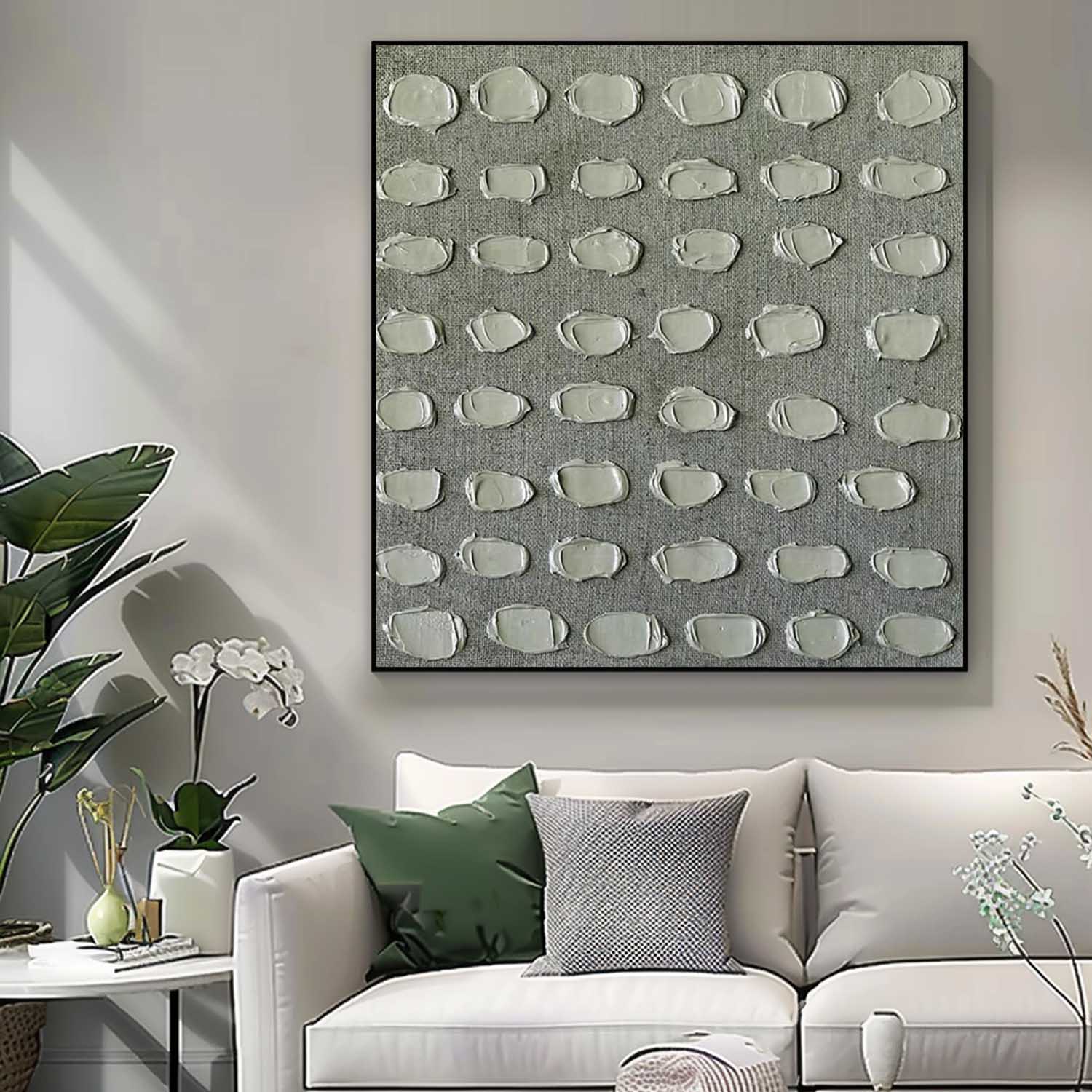 Minimalist Texture Canvas Acrylic Painting Large Creative Knife Painting Original Wall Art Grey Artwork