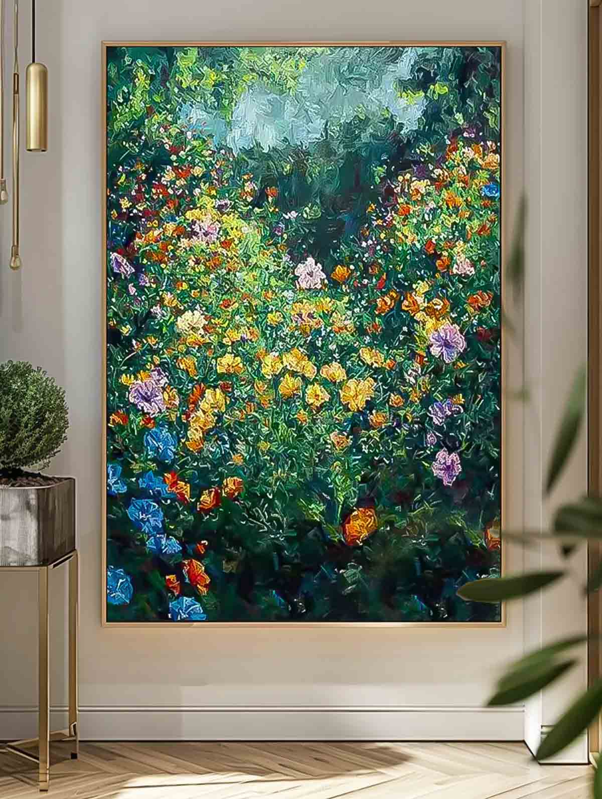 Rich Variety Of Floral Abstract Acrylic Painting On Canvas Contemporary Cute Flower Wall Art Forest Artwork On Sale