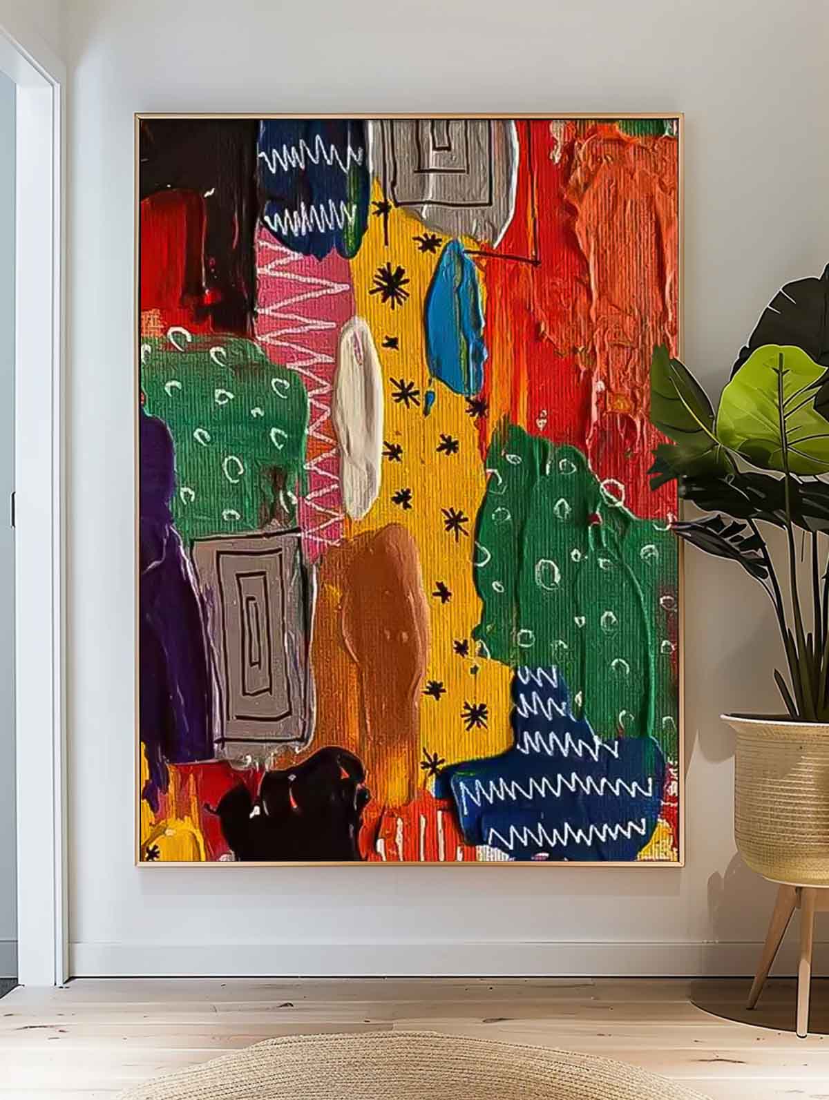 Large Graffiti Modern Acrylic Painting On Canvas Colorful Texture Abstract Oil Painting Original Artwork