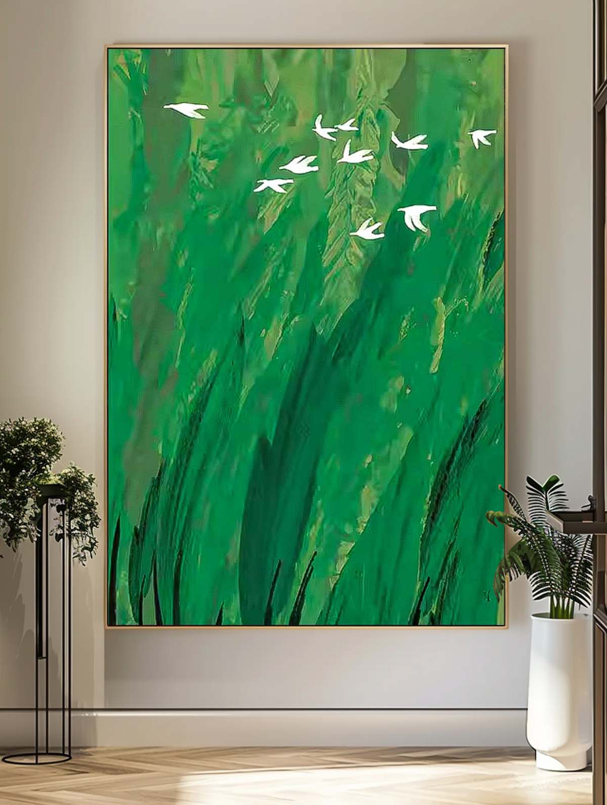 Minimalist Canvas Oil Painting Big Abstract Forest Acrylic Painting Original Landscape Artwork Home Decor