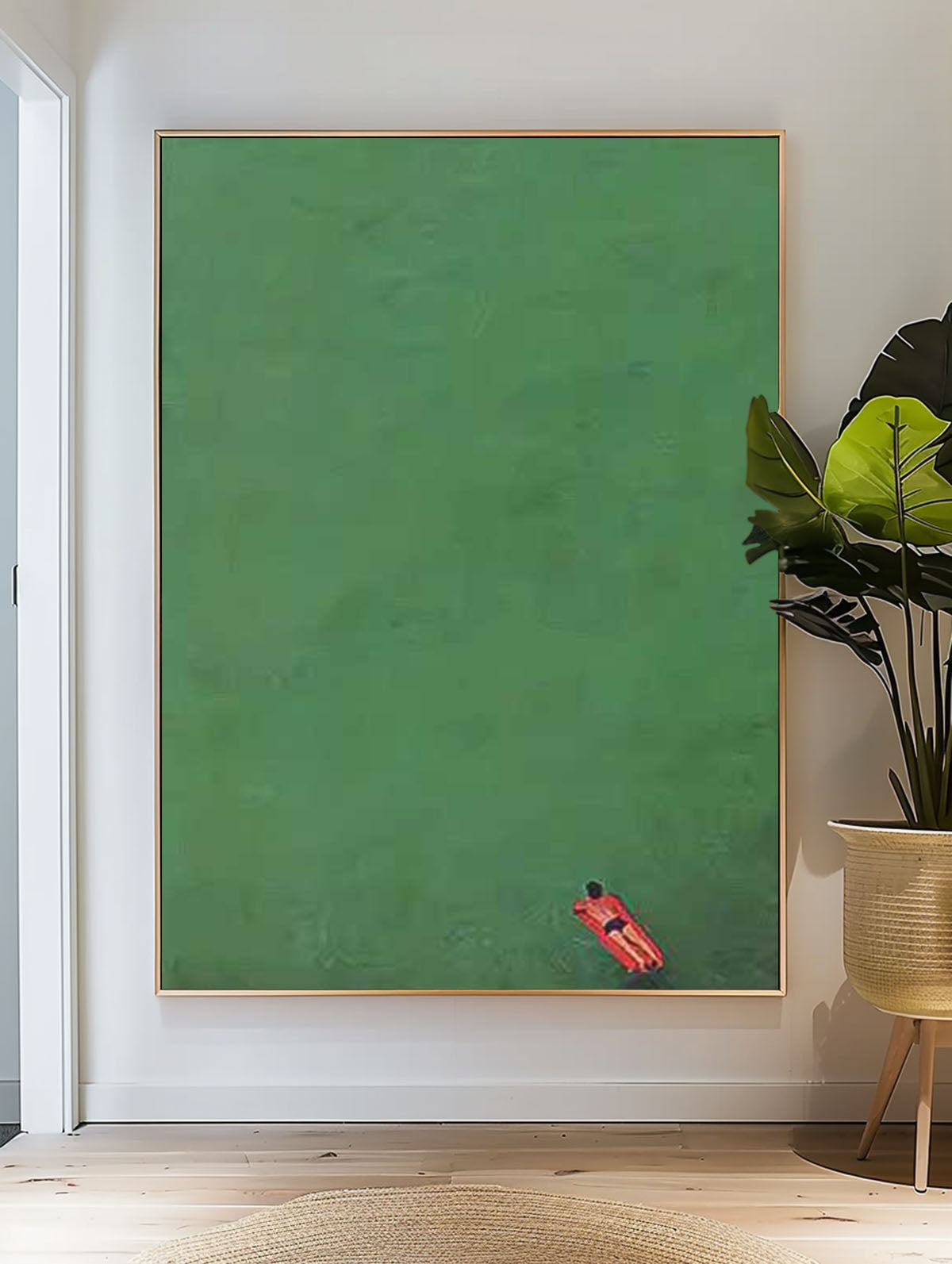 Green Minimalist Canvas Oil Painting Large Abstract Acrylic Painting Original Living Room Wall Art Decor