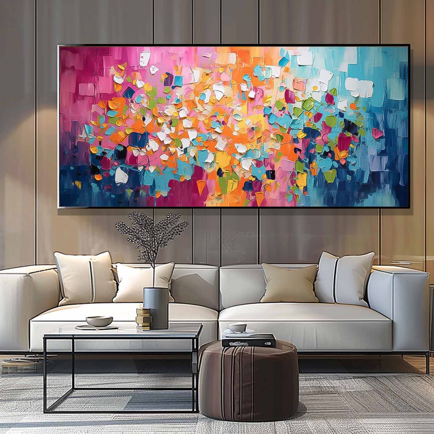 Colorful Texture Abstract Oil Painting Big Canvas Artwork Modern Acrylic Painting Original Wall Art