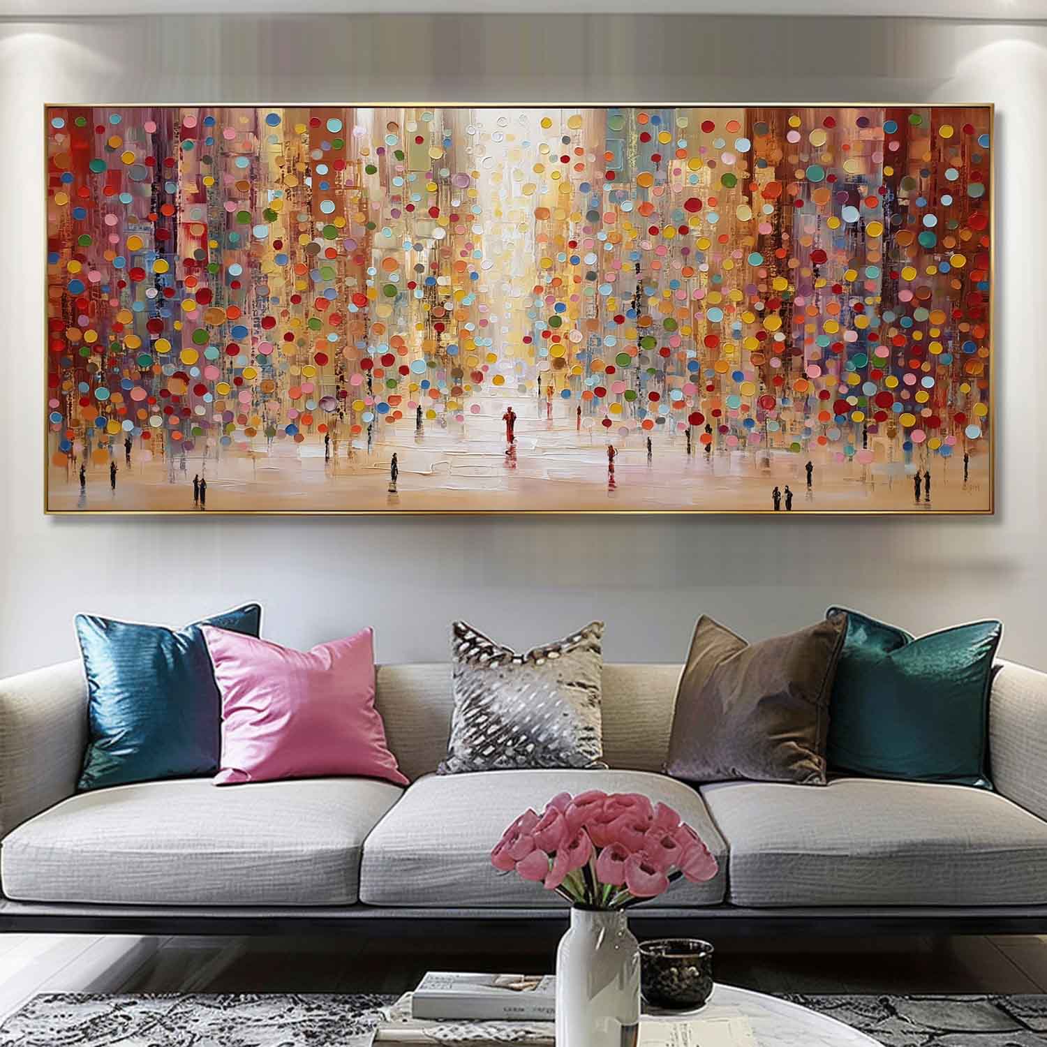 Original Street Artwork Colorful Modern Figure Acrylic Painting Large Urban Characters Wall Art