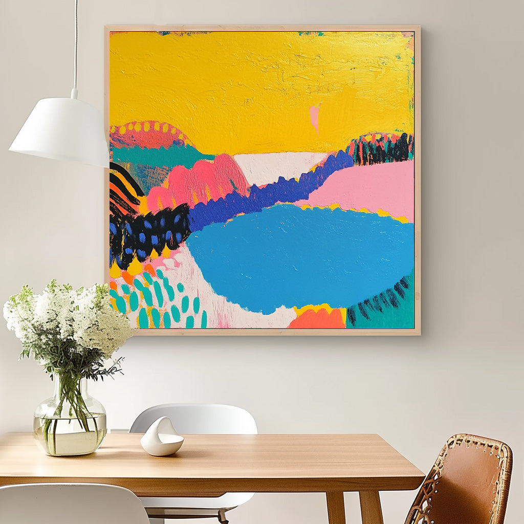 Square Contemporary Art Texture Acrylic painting Original Landscape Painting Abstract Graffiti Wall Art