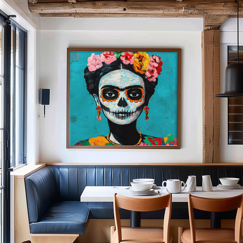 Square Abstract people's Wall Art Original Skeleton Painting Canvas Large Square Artwork Home Decor