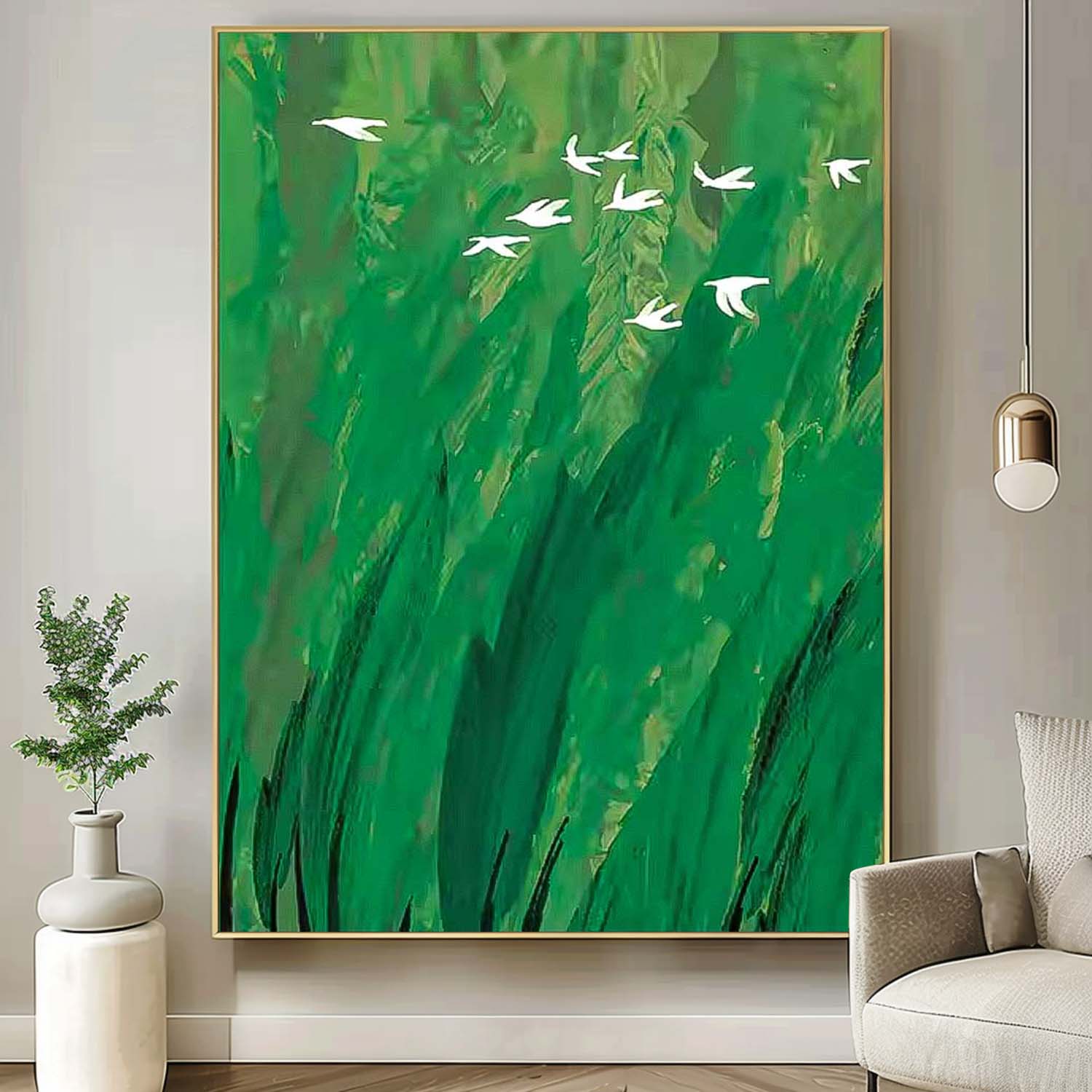 Minimalist Canvas Oil Painting Big Abstract Forest Acrylic Painting Original Landscape Artwork Home Decor