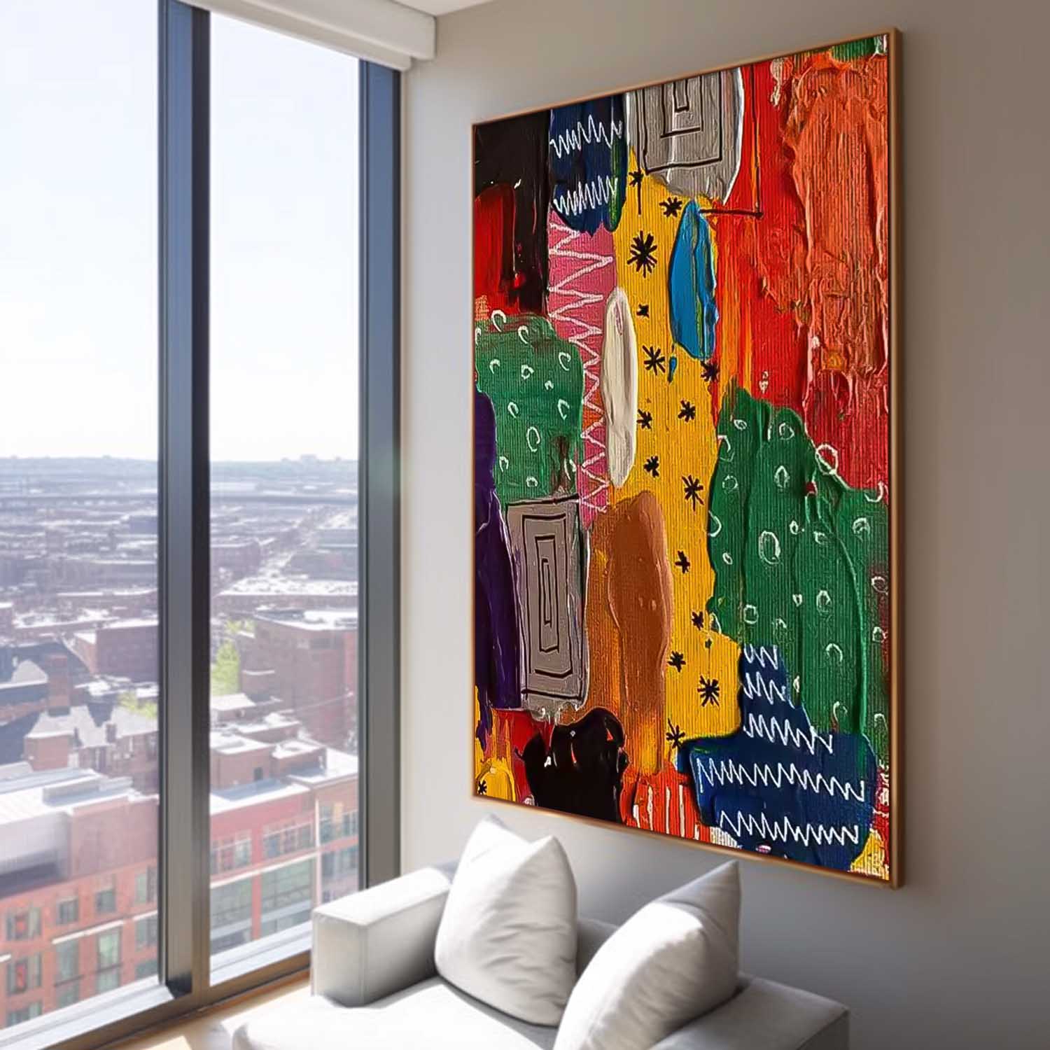 Large Graffiti Modern Acrylic Painting On Canvas Colorful Texture Abstract Oil Painting Original Artwork