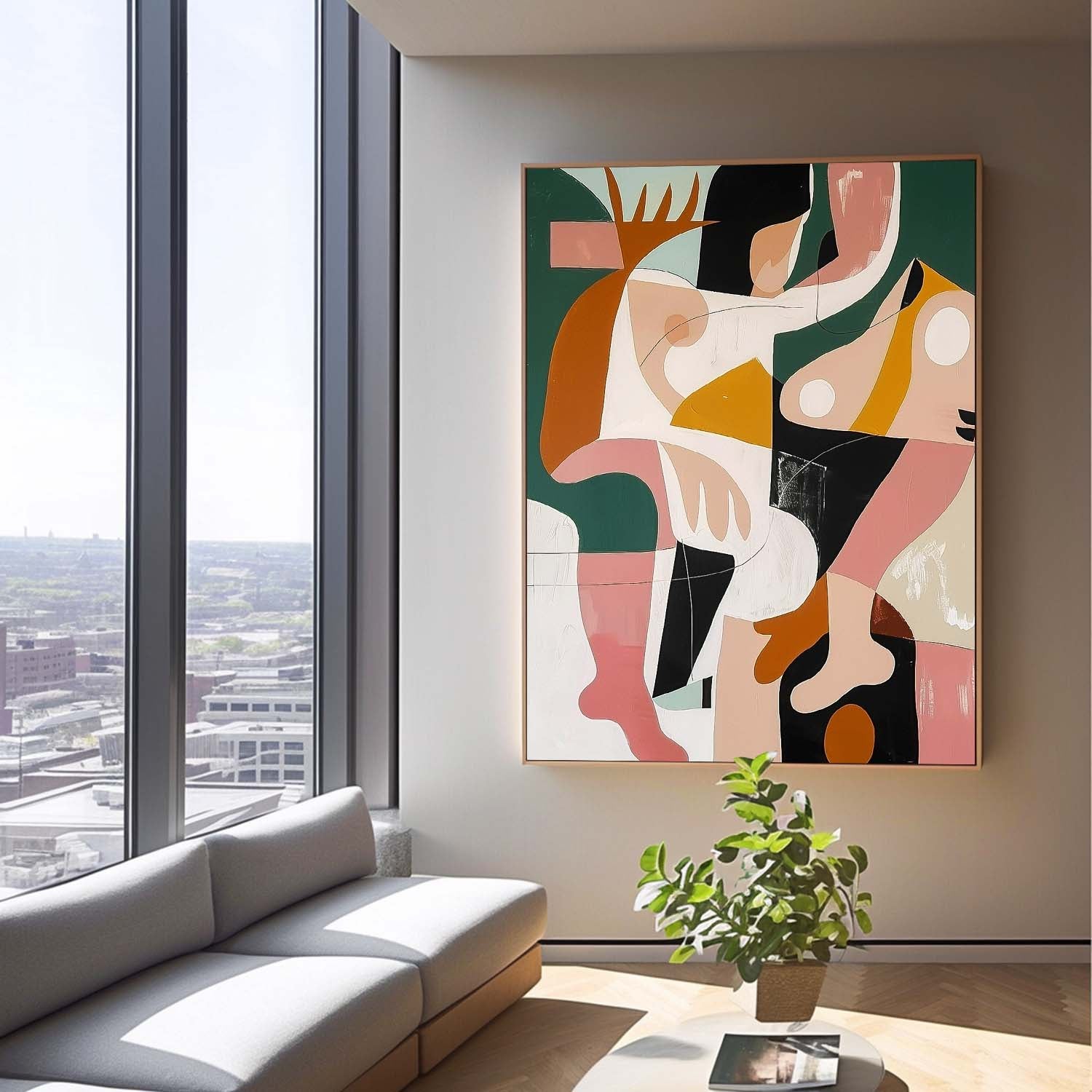 Textured Oil Acrylic Painting Original Luxury Painting Picasso Style Art Large Abstract Colorful Paintings On Canvas