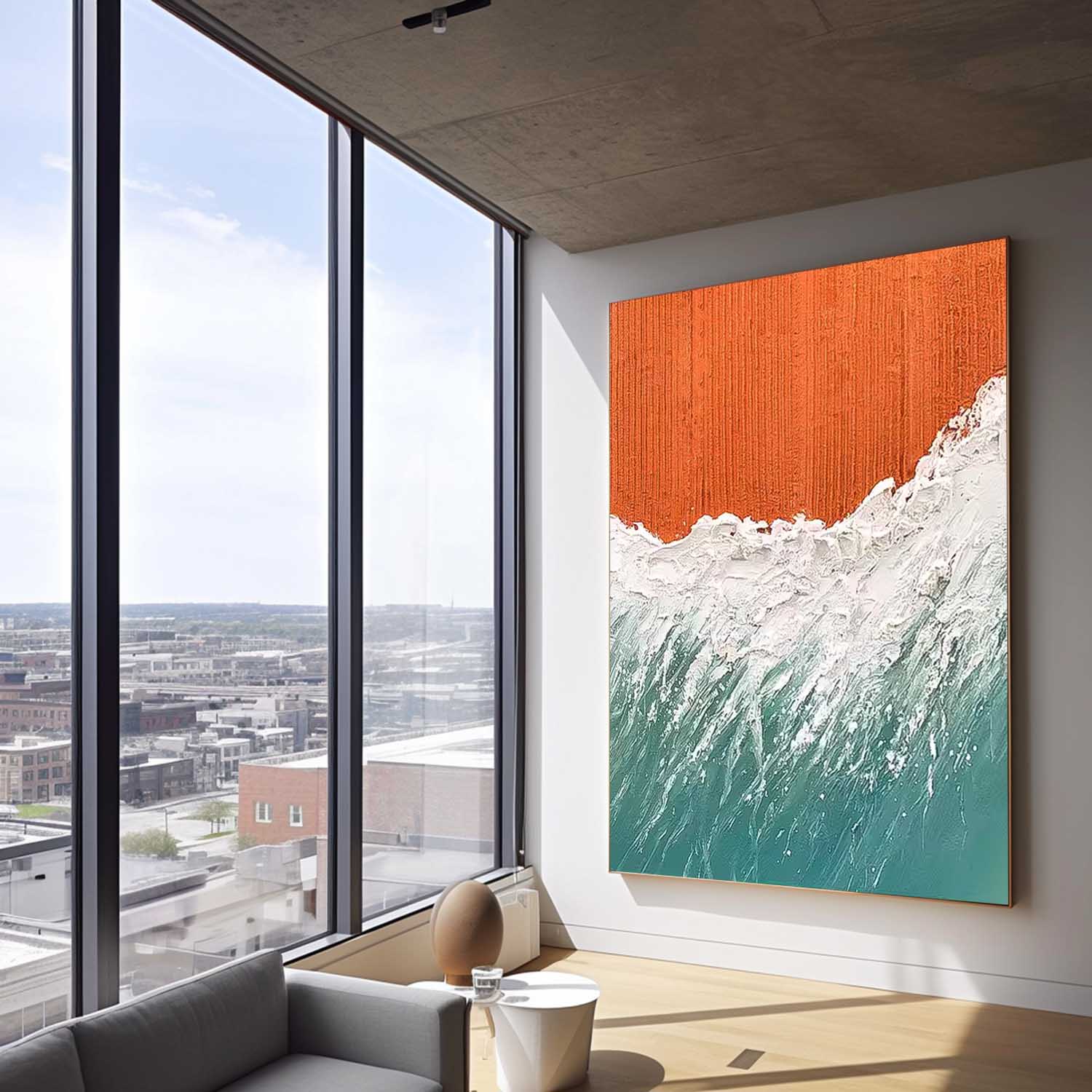 Vibrant Colors Original Abstract Beach Oil Painting On Canvas Large  Ocean Wall Art Texture Artwork Home Decor