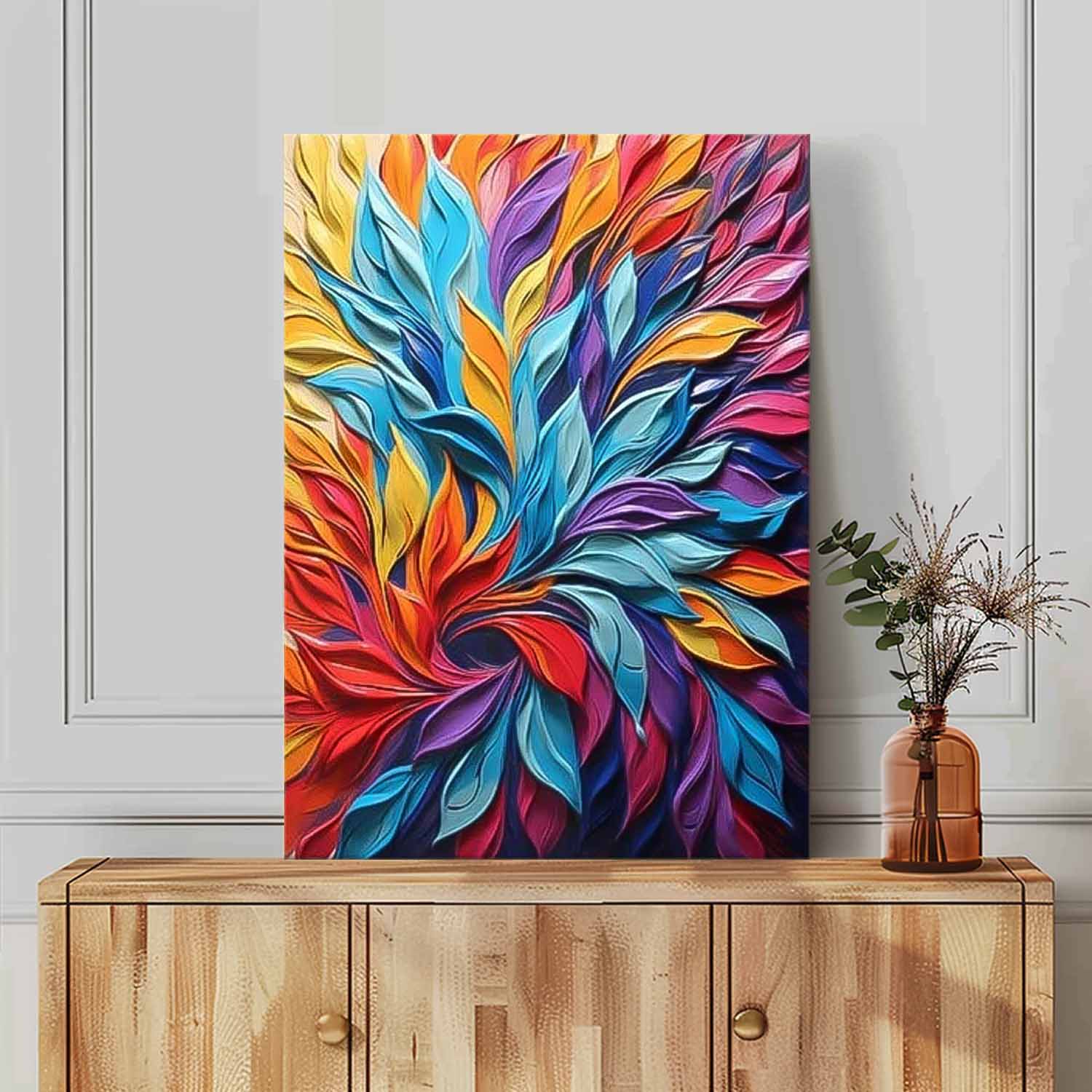 Large Modern Acrylic Painting On Canvas Colorful Texture Abstract Oil Painting Original Petal Artwork