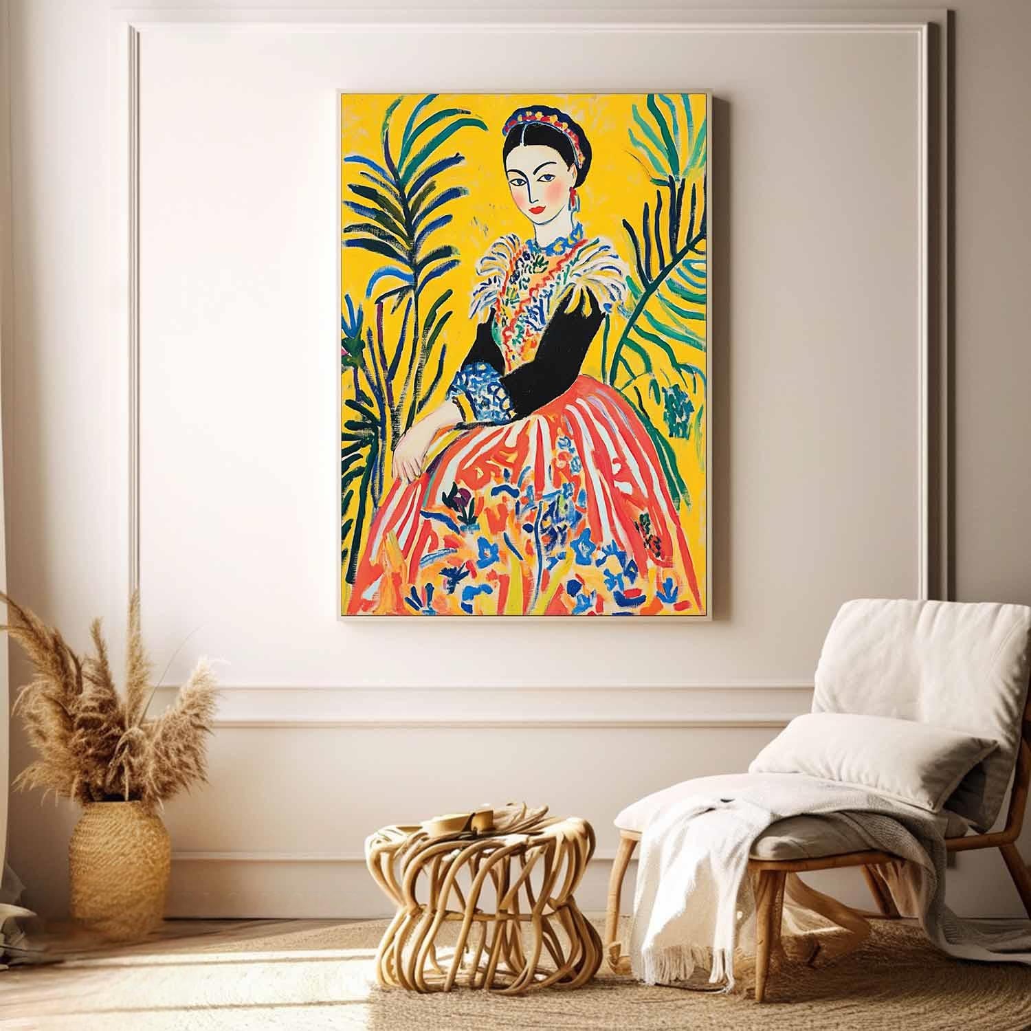 Lady In Gold Painting Artwork Beautiful Girl In A Romantic Vintage Style Gorgeous Original Modern Wall Art