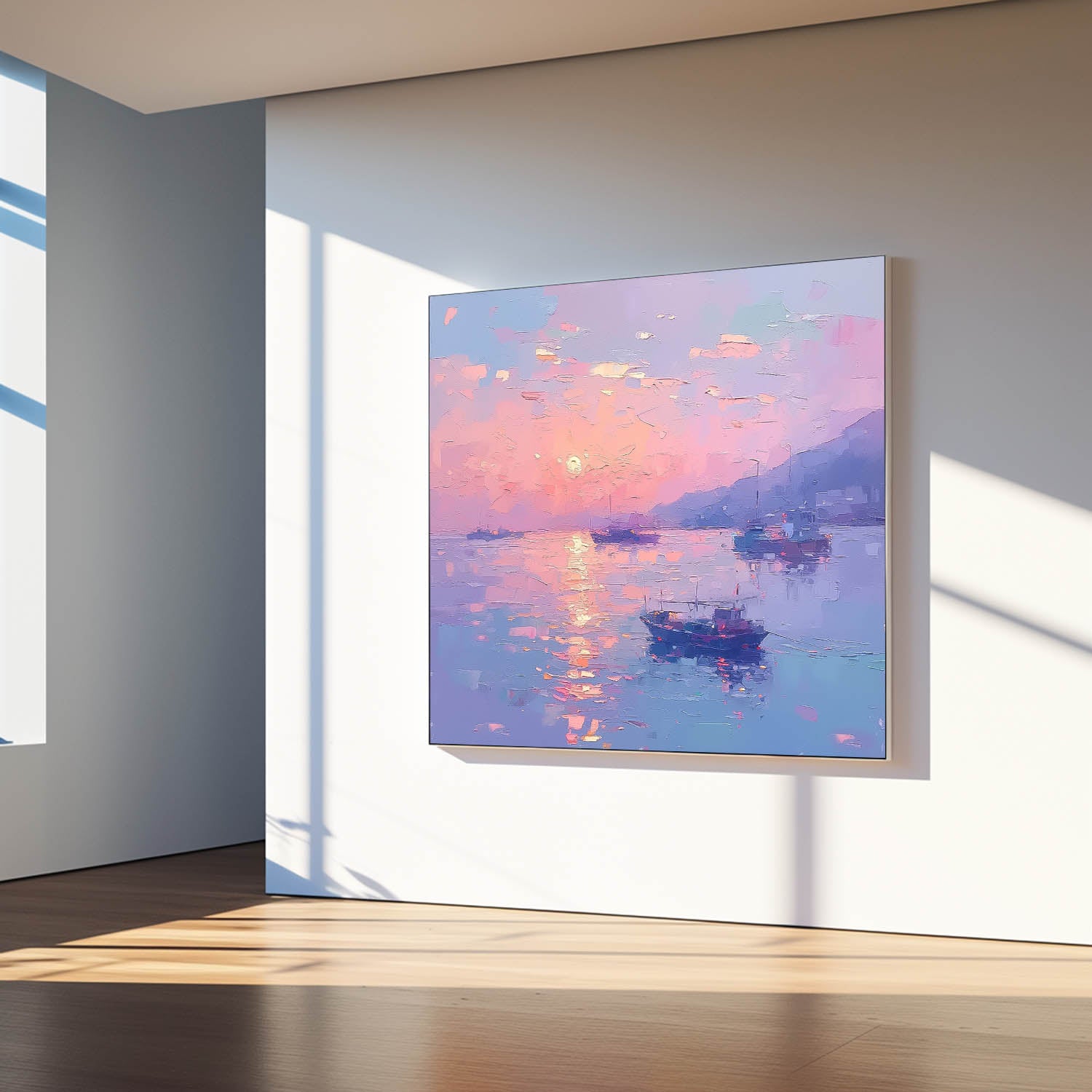 Large Sunset At Sea Wall Art Modern Highest Quality Oil Painting Abstract Texture Acrylic Painting For Living room