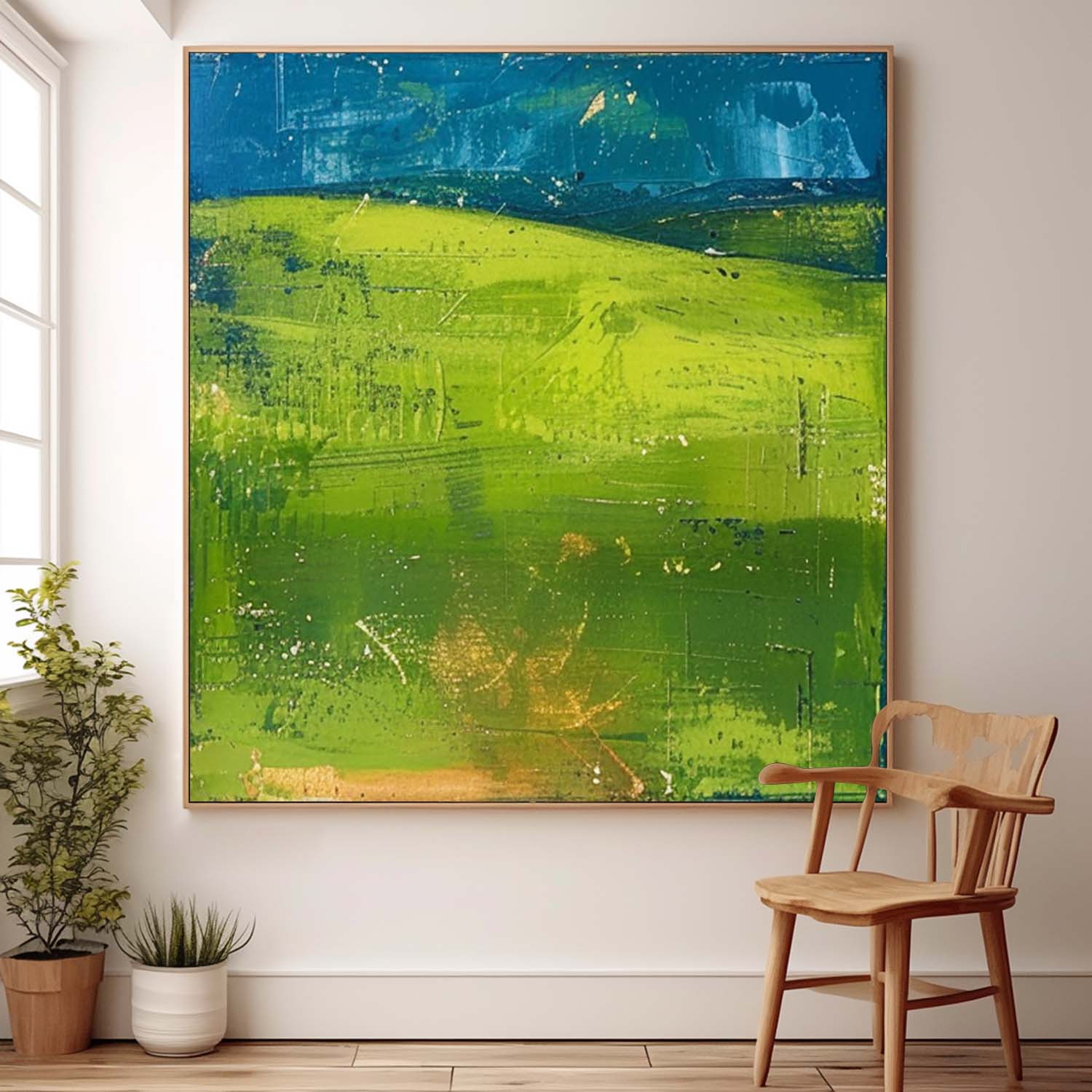 Large Abstract Field Oil Painting On Canvas Modern Nature Art Original Wall Art for Living Room