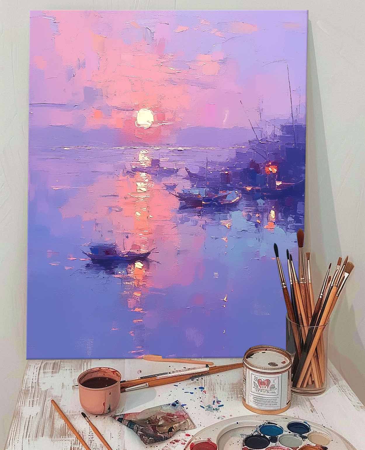 Abstract Scenery Wall Art Acrylic Painting Large Dreamy Colors Landscape Oil Painting On Canvas Home Decor