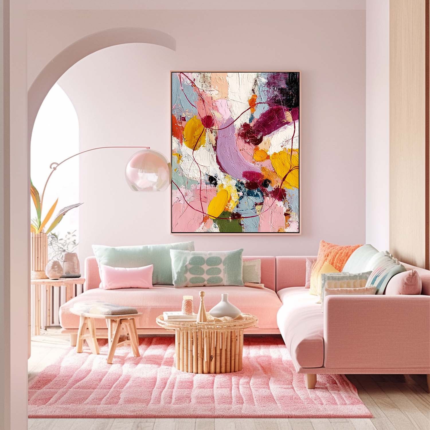 Original Scraper Oil Painting Color Texture Acrylic painting Abstract Large Graffiti Wall Art Fashion Art