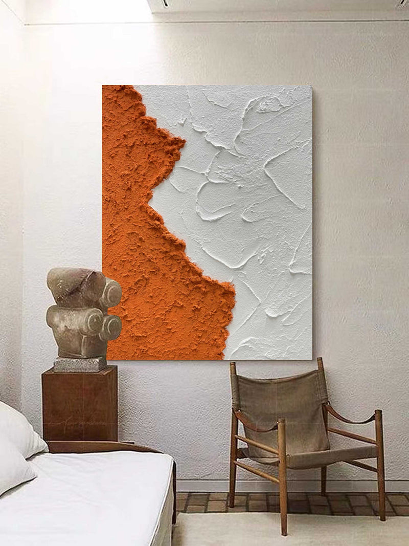 Orange Ocean Abstract Oil Painting Large Original Ocean Texture Painting Ocean Canvas Wall Art Living Room Decoration
