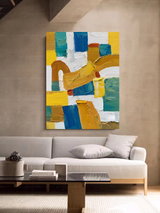 Abstract Geometric Wall Art  Large Original Acrylic Painting On Canvas Living Room