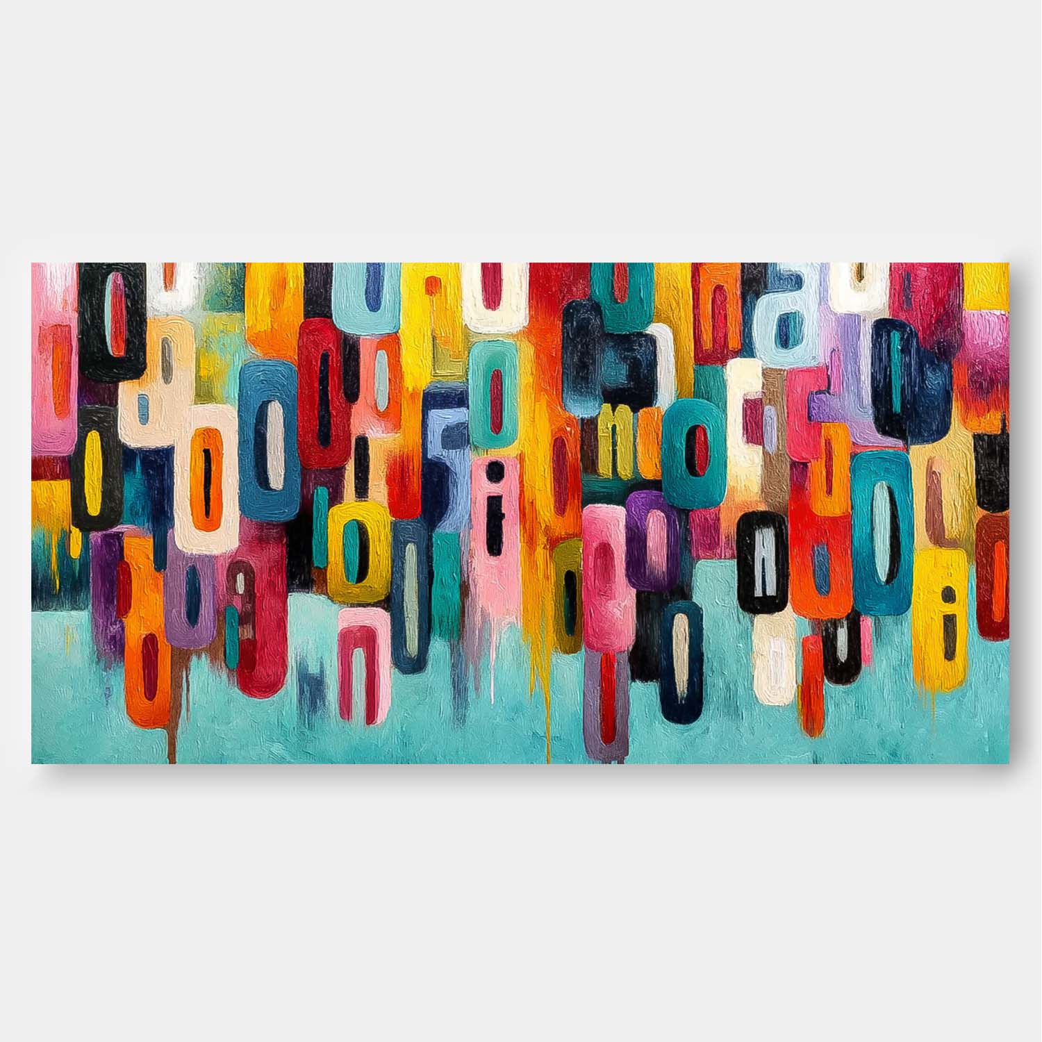 Modern Acrylic Painting Original Graffiti Wall Art Colorful Texture Abstract Oil Painting Home Decor