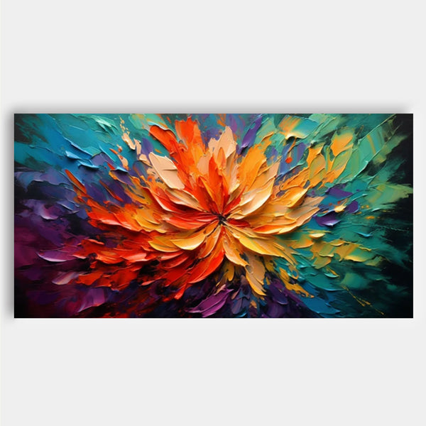 Large Acrylic Textured Colorful Floral Abstract Painting Original Palette Knife Painting Modern Flower Wall Art For Living Room