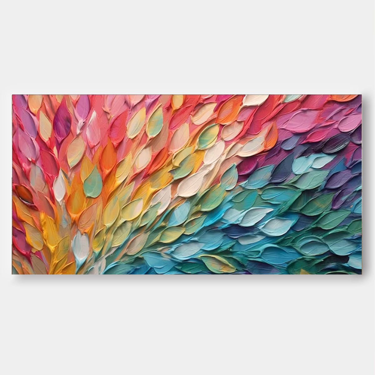 Original Texture Oil Painting On Canvas Large Bright Colorful Acrylic ...