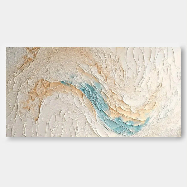 White Texture Ocean Abstract Oil Painting Large Ocean Original Green Painting On Canvas Modern Wall Art Living Room Decor