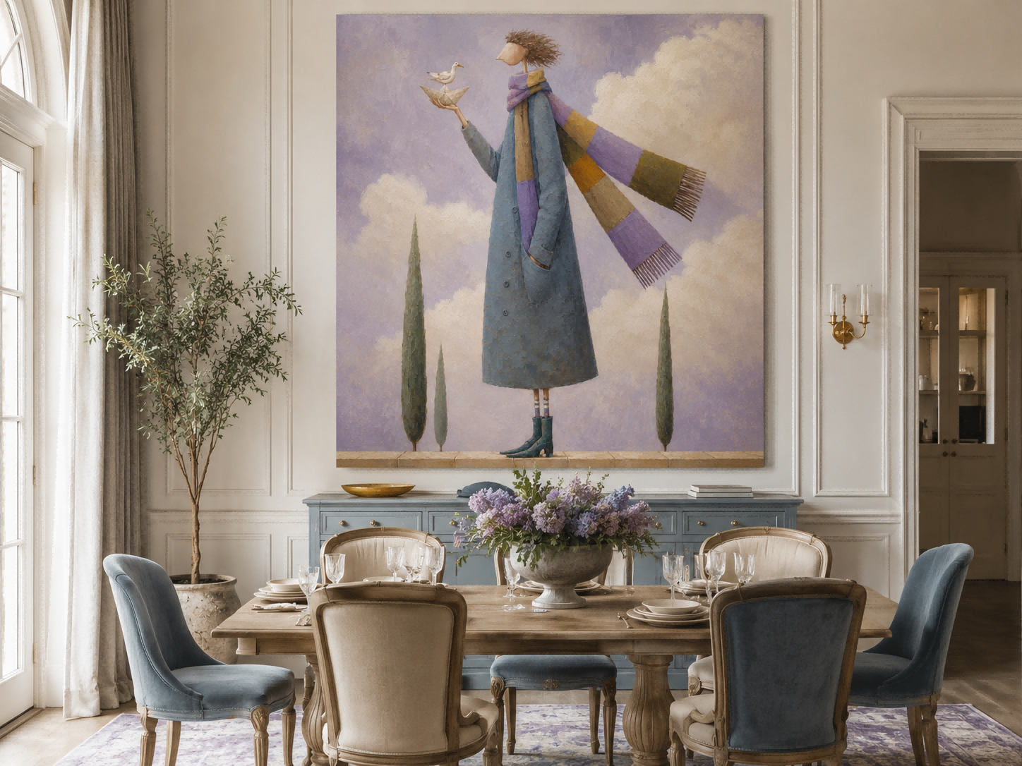 Modern Surrealist Art With Impasto肌理 Unique Abstract Figure Painting