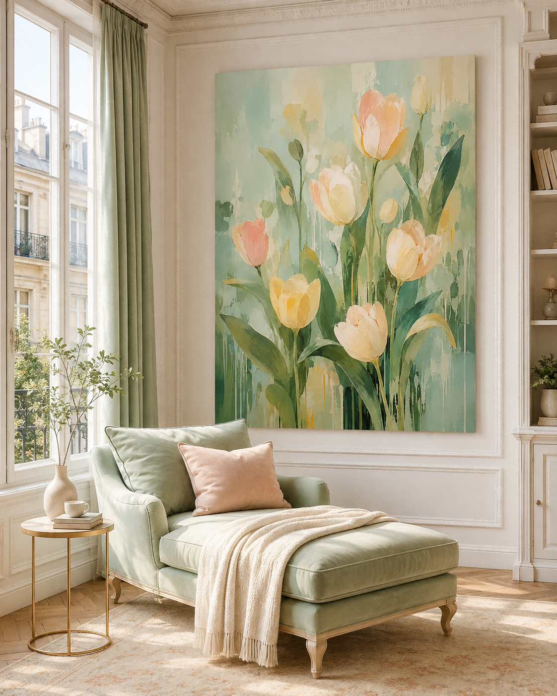 Modern Impasto Style Abstract Flower Painting With Textured Finish