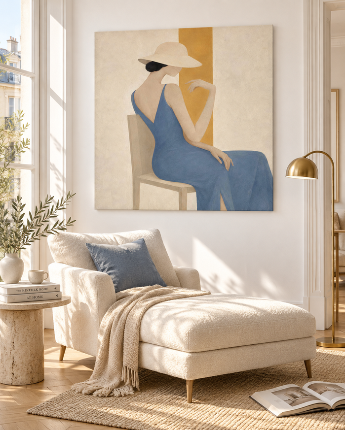 Vintage Modern Minimalist Art With Geometric Forms And Textured Finish