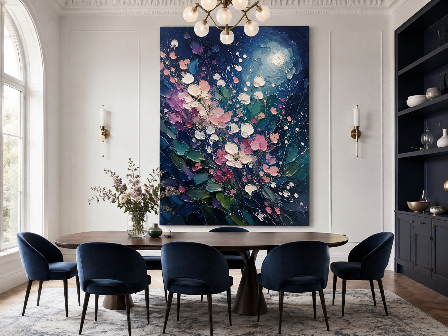 Romantic Moonlight Flower Wall Art For Bedroom And Living Room Decor Romantic Moonlight Flower Wall Art For Bedroom And Living Room Decor