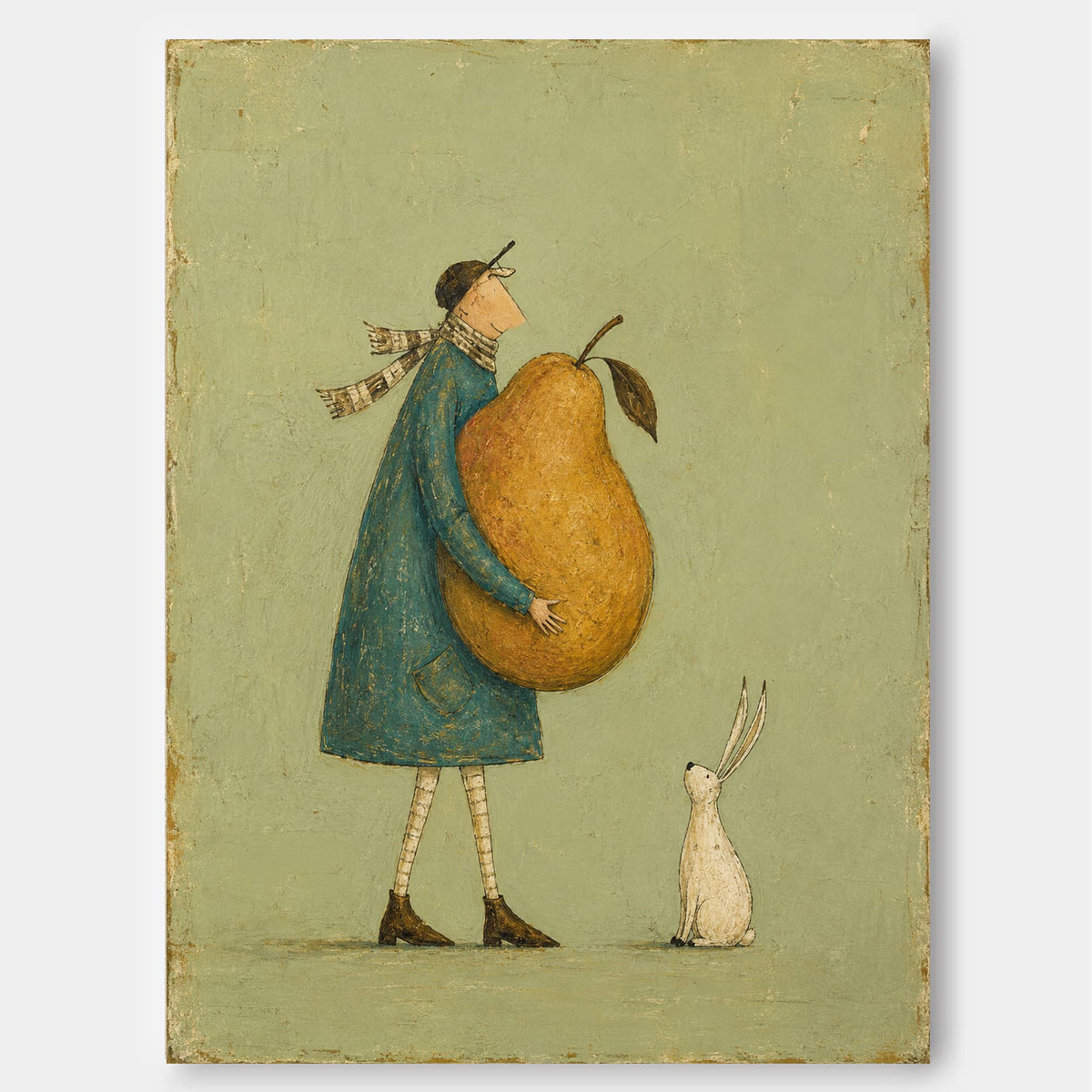 Healing Fairy Tale Art In Vintage Style With Textured Canvas Finish