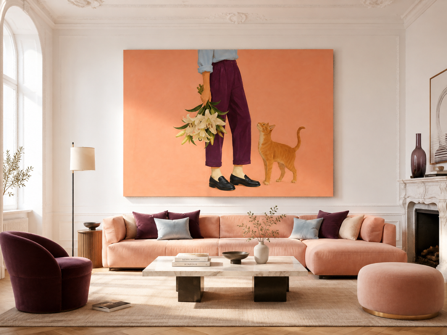 Minimalist Figurative Canvas Art Daily Life Warmth Original Oil