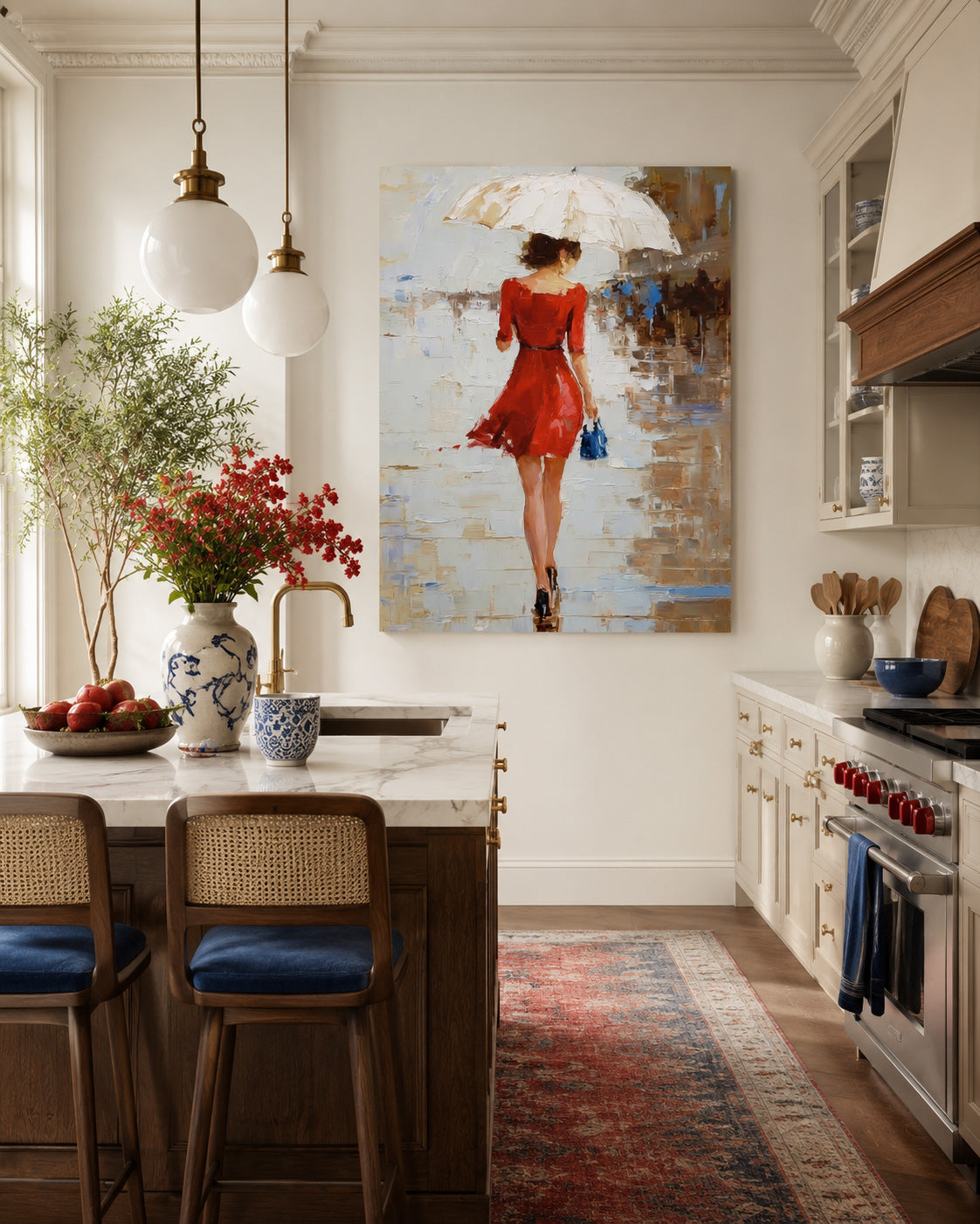 Impressionist Street Scene Art With Textured Brushstrokes For Entryway
