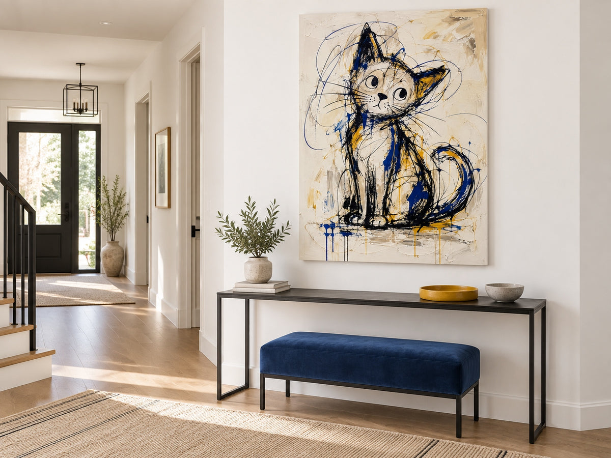 Modern Graffiti Cat Wall Art For Living Room And Kids Bedroom Decor