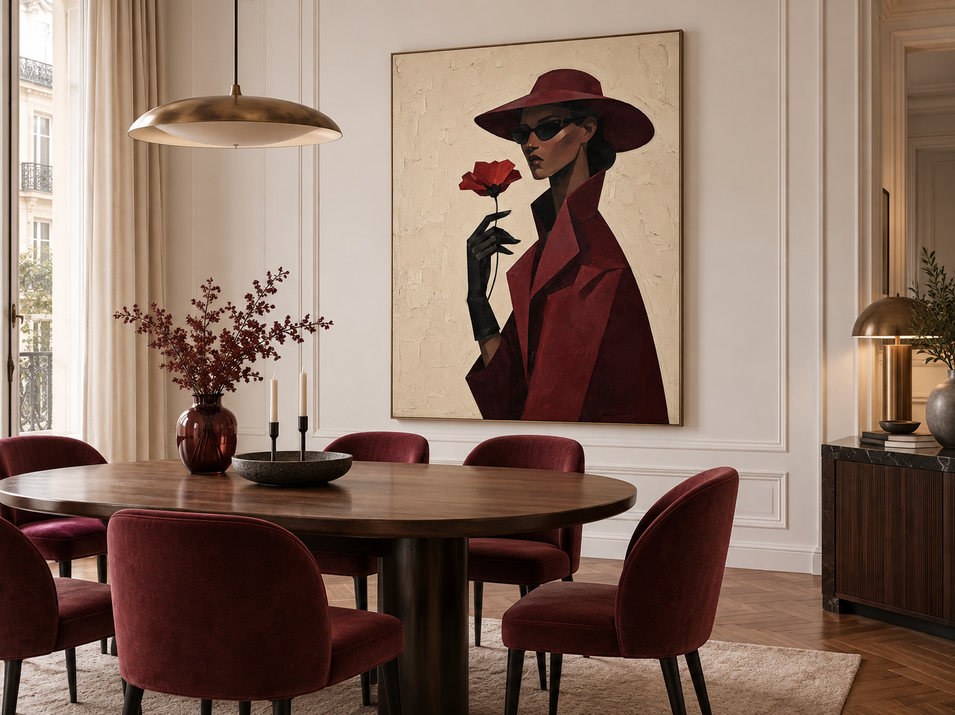 Minimalist Geometric Vintage Style Art Elegant Woman With Sunglasses Canvas