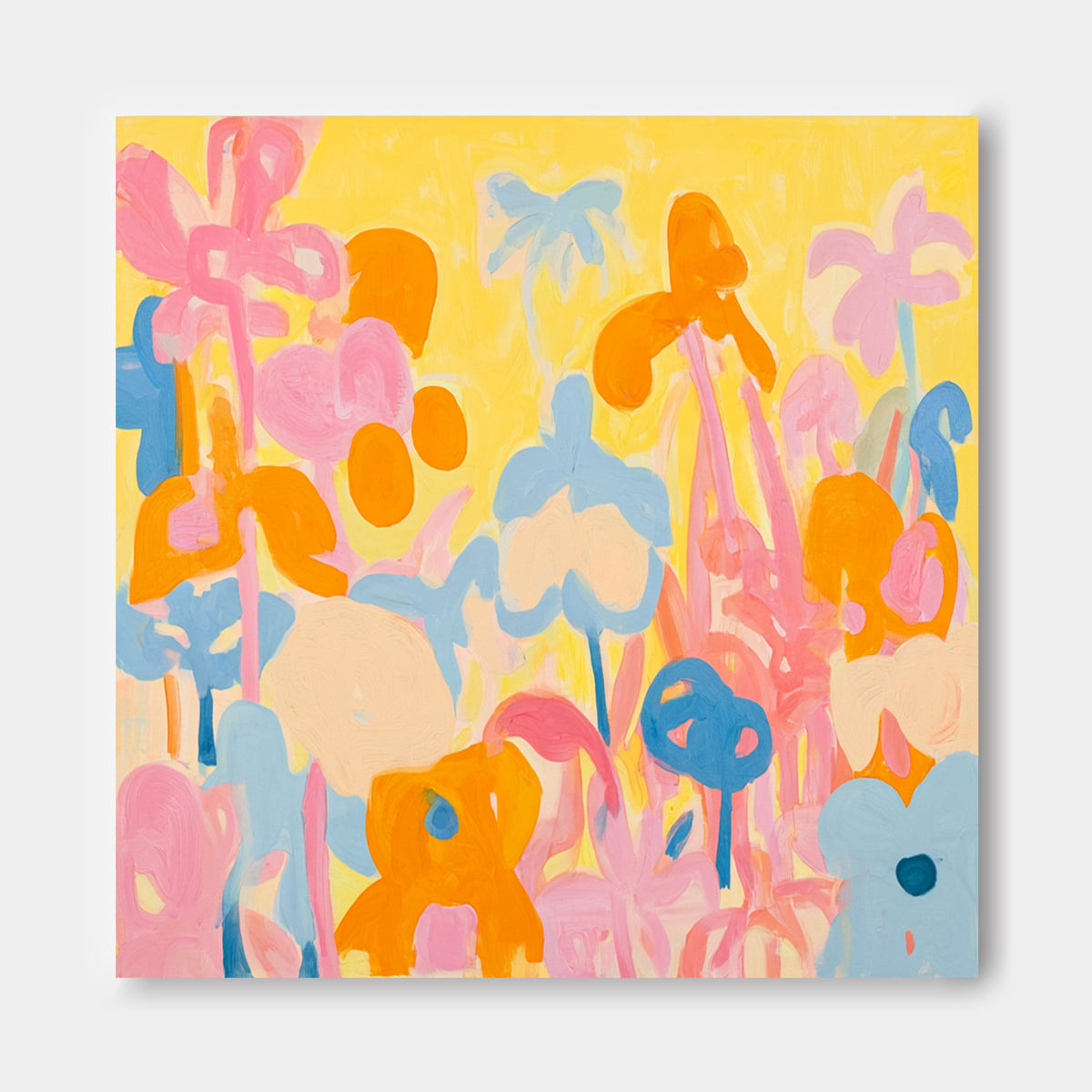 Cheerful Abstract Art In Macaron Palette For Contemporary Interior Design