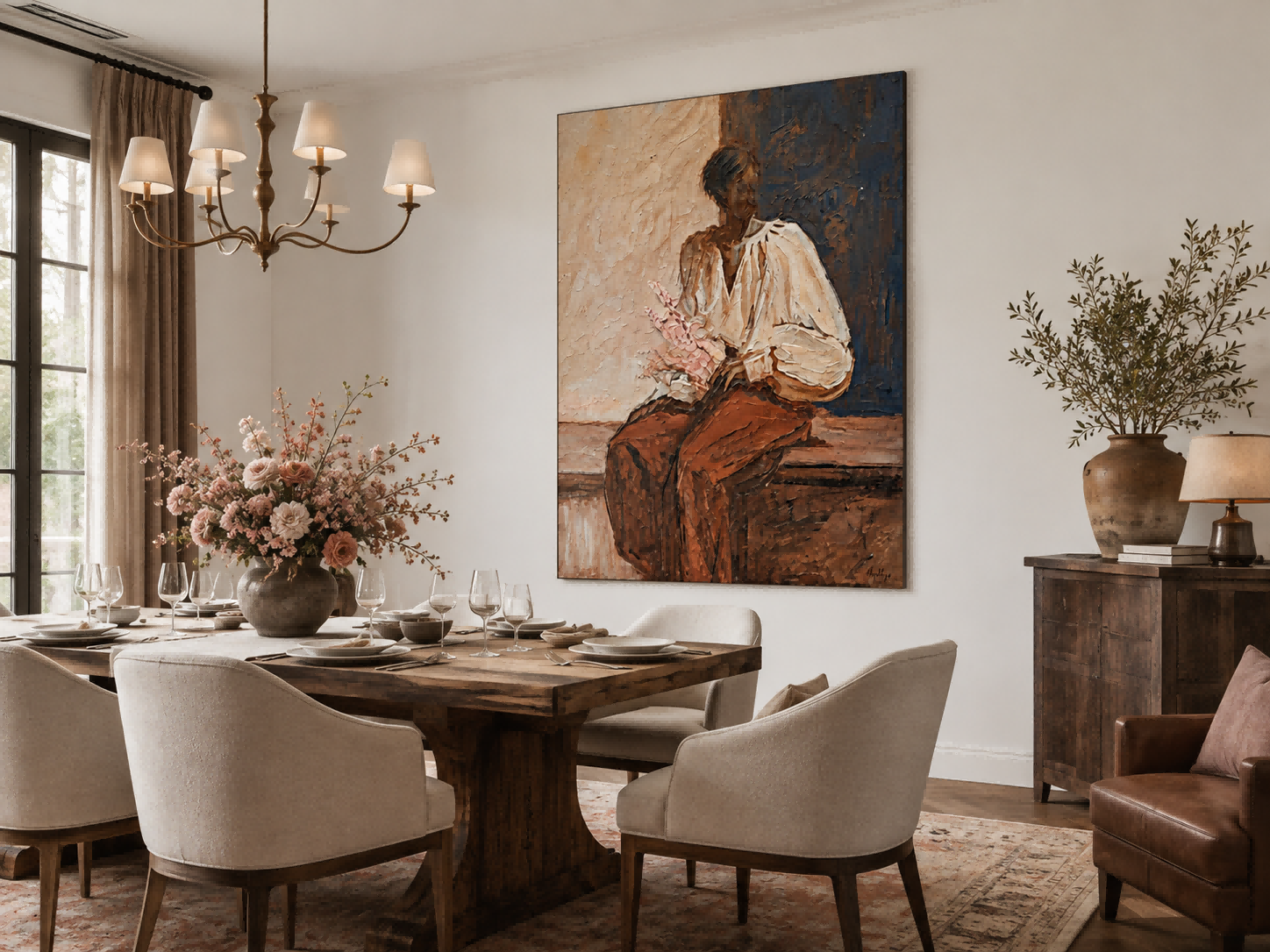Expressive Figure Painting Capturing Solitude And Reflection For Wall Art