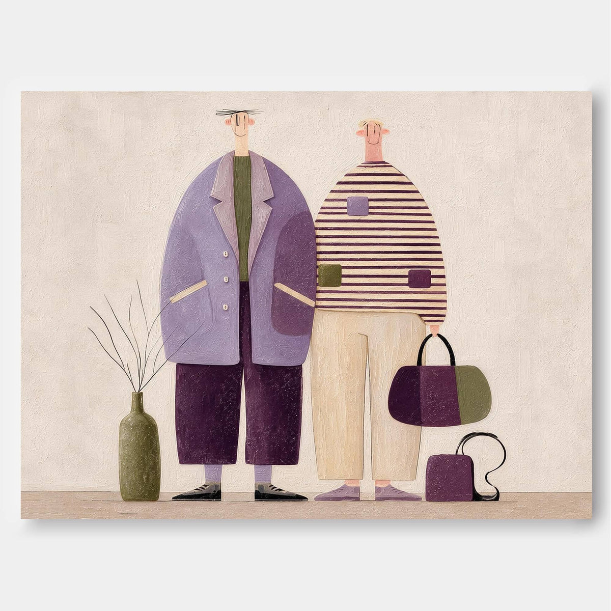 Healing Fairy Tale Style Canvas Painting Retro Fashion Art