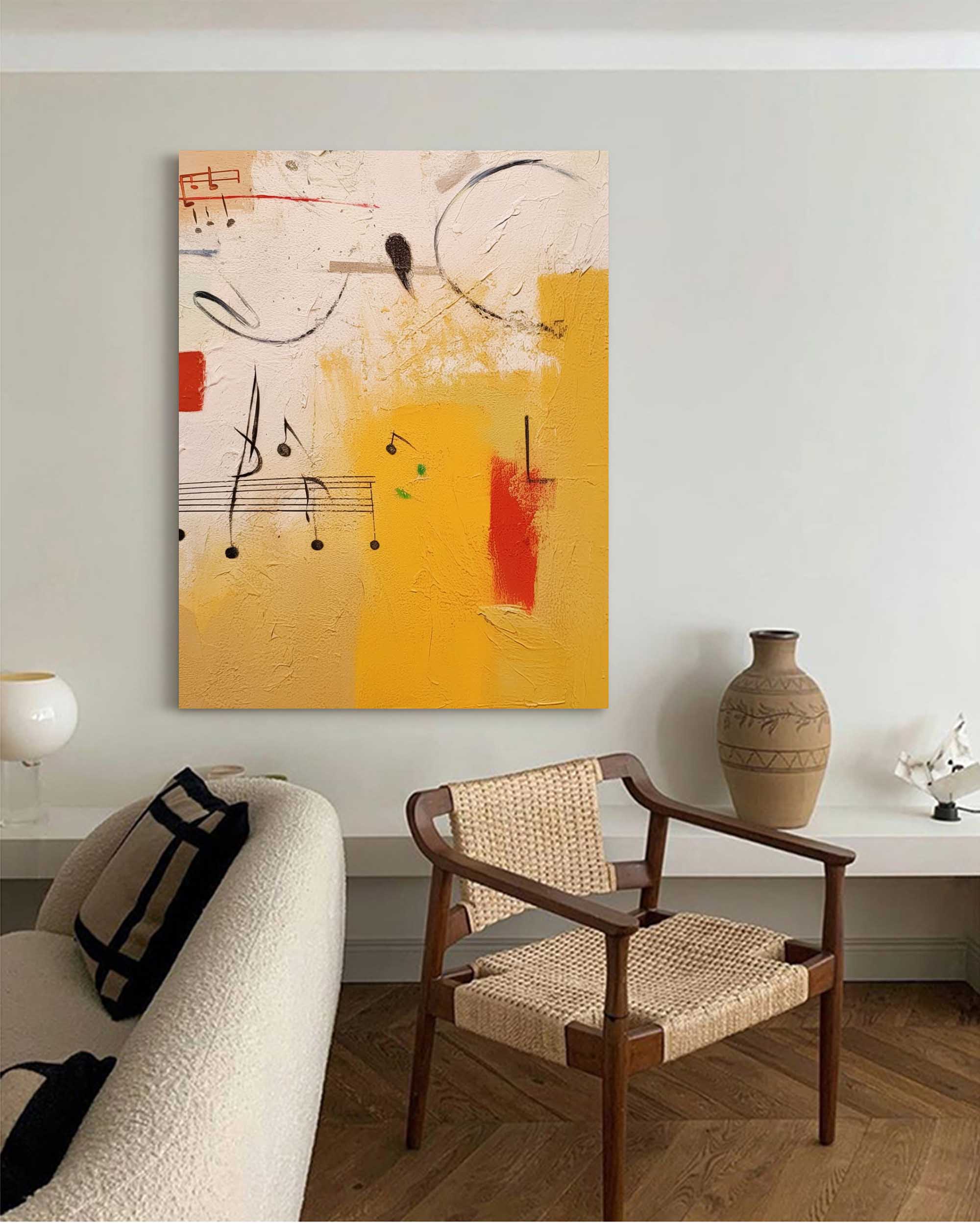 Vibrant Yellow Oil Painting Large Modern Abstract Wall Art Original Oil Painting on Canvas for Home Decor Gifts