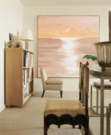 Modern Sunset Oil Painting Large Wall Art Abstract Sunset Seaside Acrylic Painting Home Decor