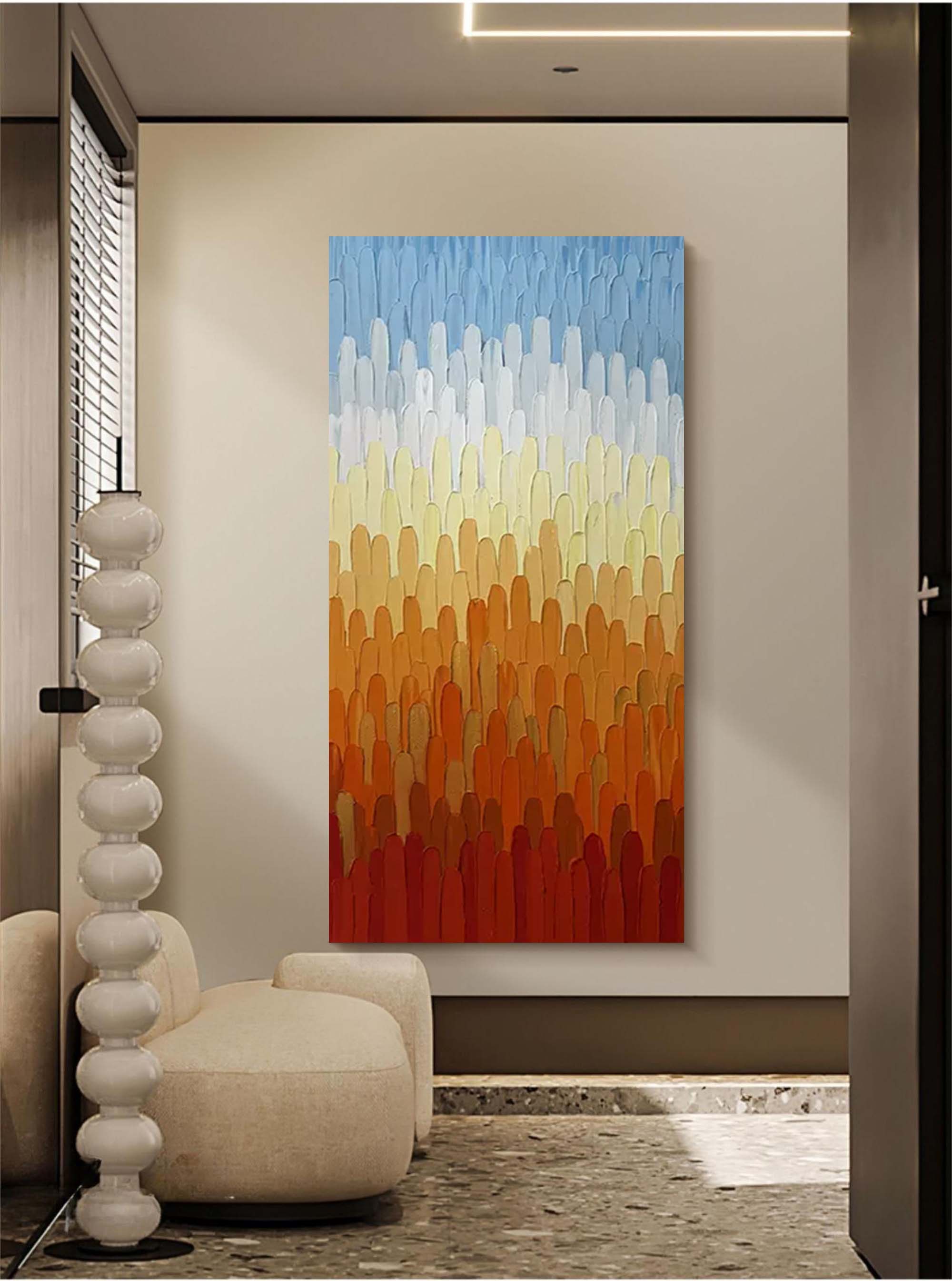 Colorful Large Abstract Knife Oil Painting Original Texture Wall Art Painting Home Decor