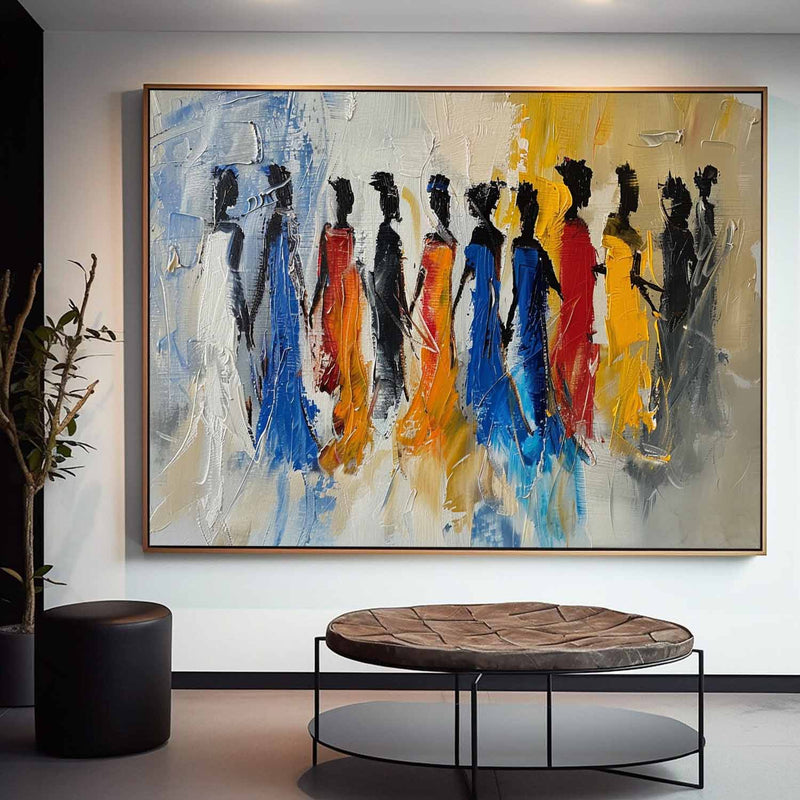 Original Human Artwork Abstract Figure Oil Painting Large Color Human Silhouette Wall Art For Living Room