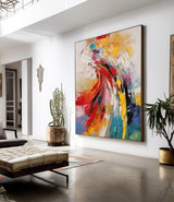 Modern Texture Wall Art Bright colors Abstract Oil Painting On Canvas Large Original Painting For Living Room