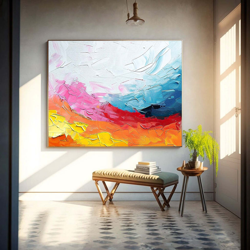 Large Texture Abstract Oil Painting Original Wall Art Vibrant Color Buy Abstract Paintings Online Home Decor