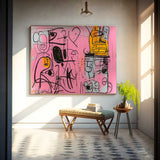 Original Graffiti Wall Art Vibrant Pink Buy Abstract Paintings Online Large interesting Abstract Oil Painting For Living Room