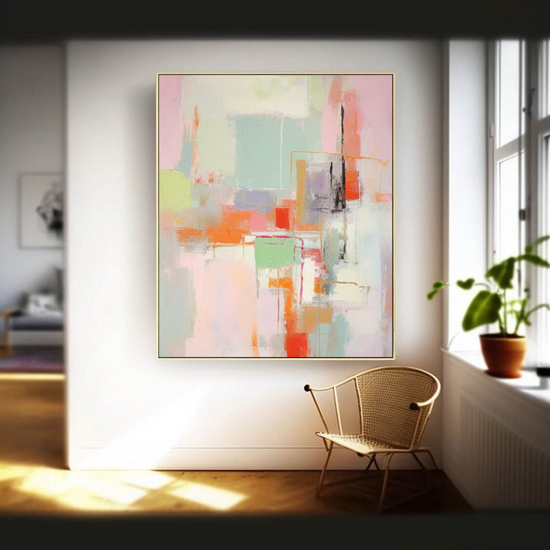 Bright colorful Large Original Abstract Oil Painting On Canvas Modern Texture Wall Art Home Decor