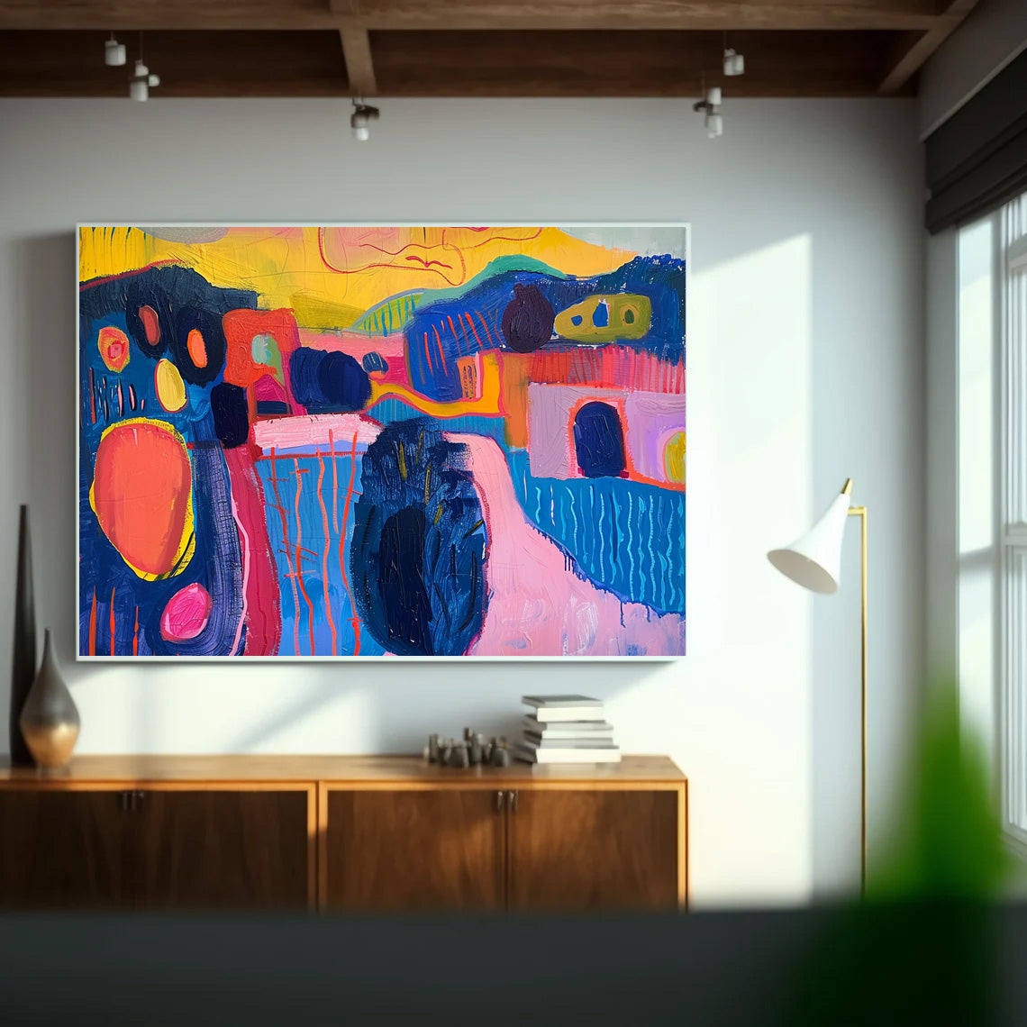 Modern Colorful Scenery Artwork Abstract Graffiti Oil Painting Texture Acrylic painting Original Wall Art